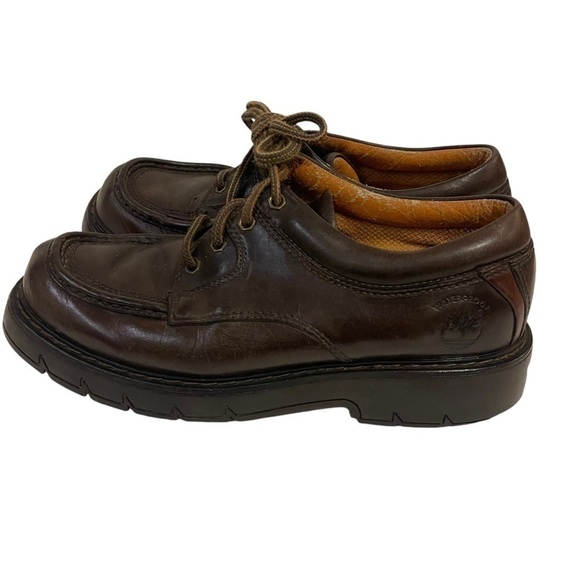 Vintage TIMBERLAND Y2K Vintage Brown Leather Shoes Boots - Picture 3 of 8